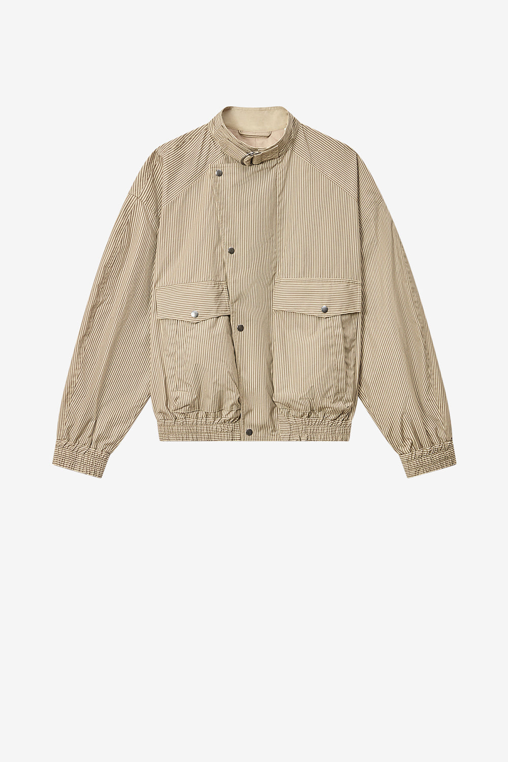 Gestreifte jacke corto aus baumwolle - Beige-khaki - Man - 1