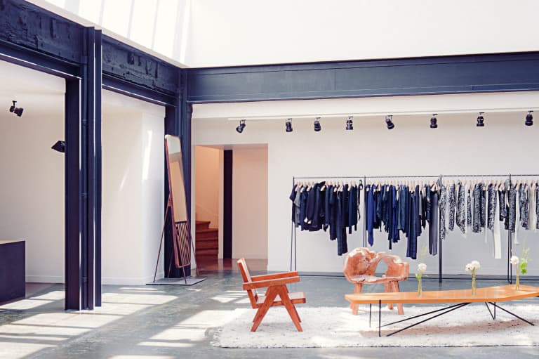 Studio image with design chair and table