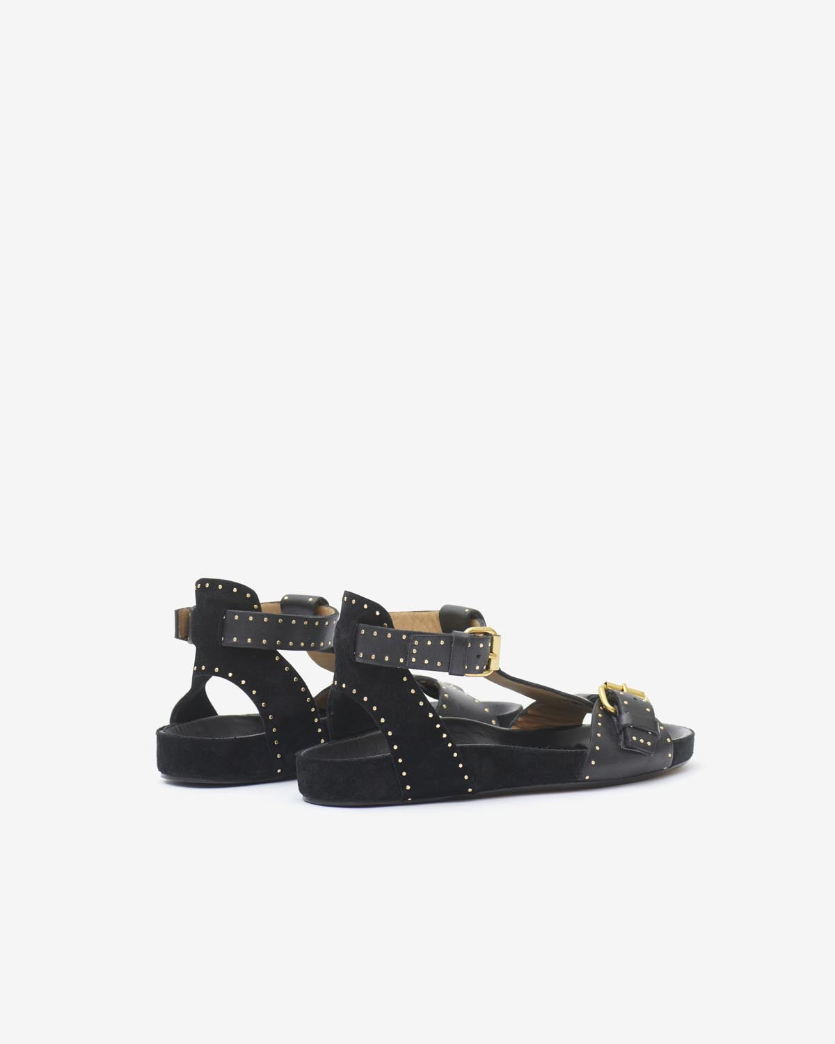 Leather studded flat sandals layne - 黒 - Woman - 2