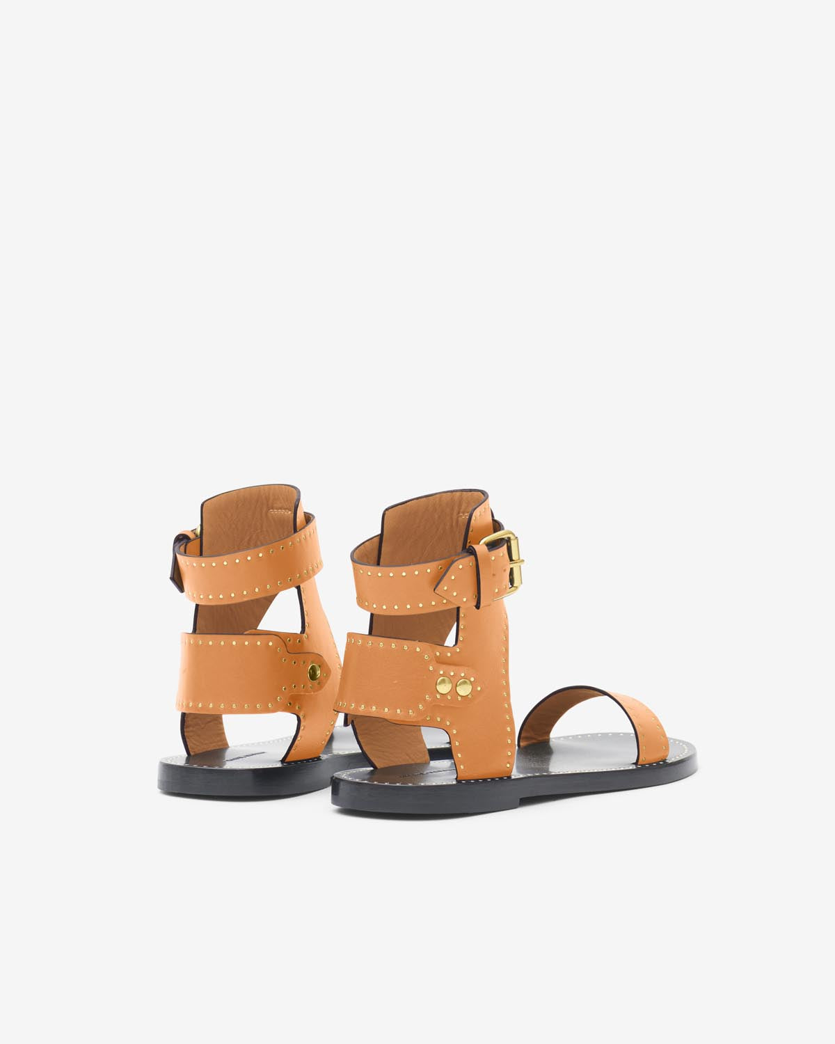 Leather studded flat sandals janders - 자연스러운 - Woman - 2
