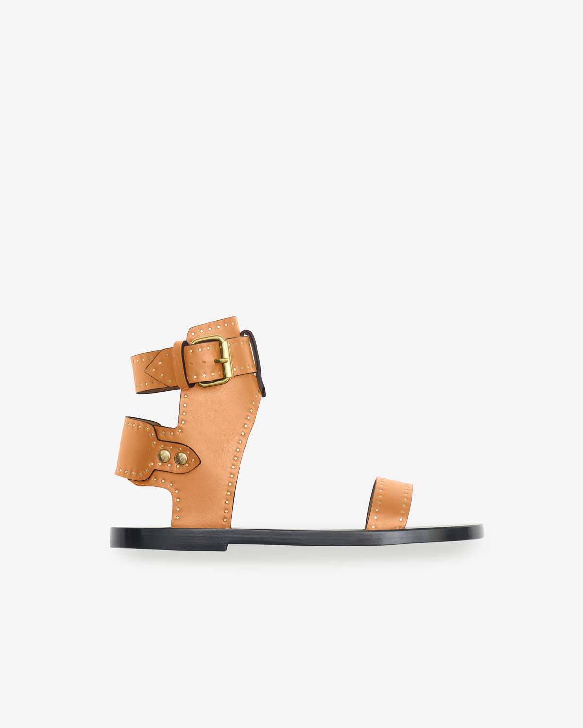 Leather studded flat sandals janders - 자연스러운 - Woman - 6