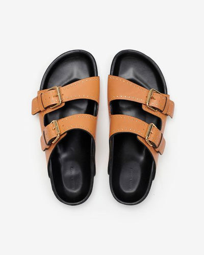 Lennyo レザー オープンサンダル - 自然 - Woman - 4