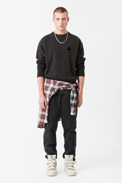 Sudadera de algodón de manga larga - Negro lavado - Man - 2