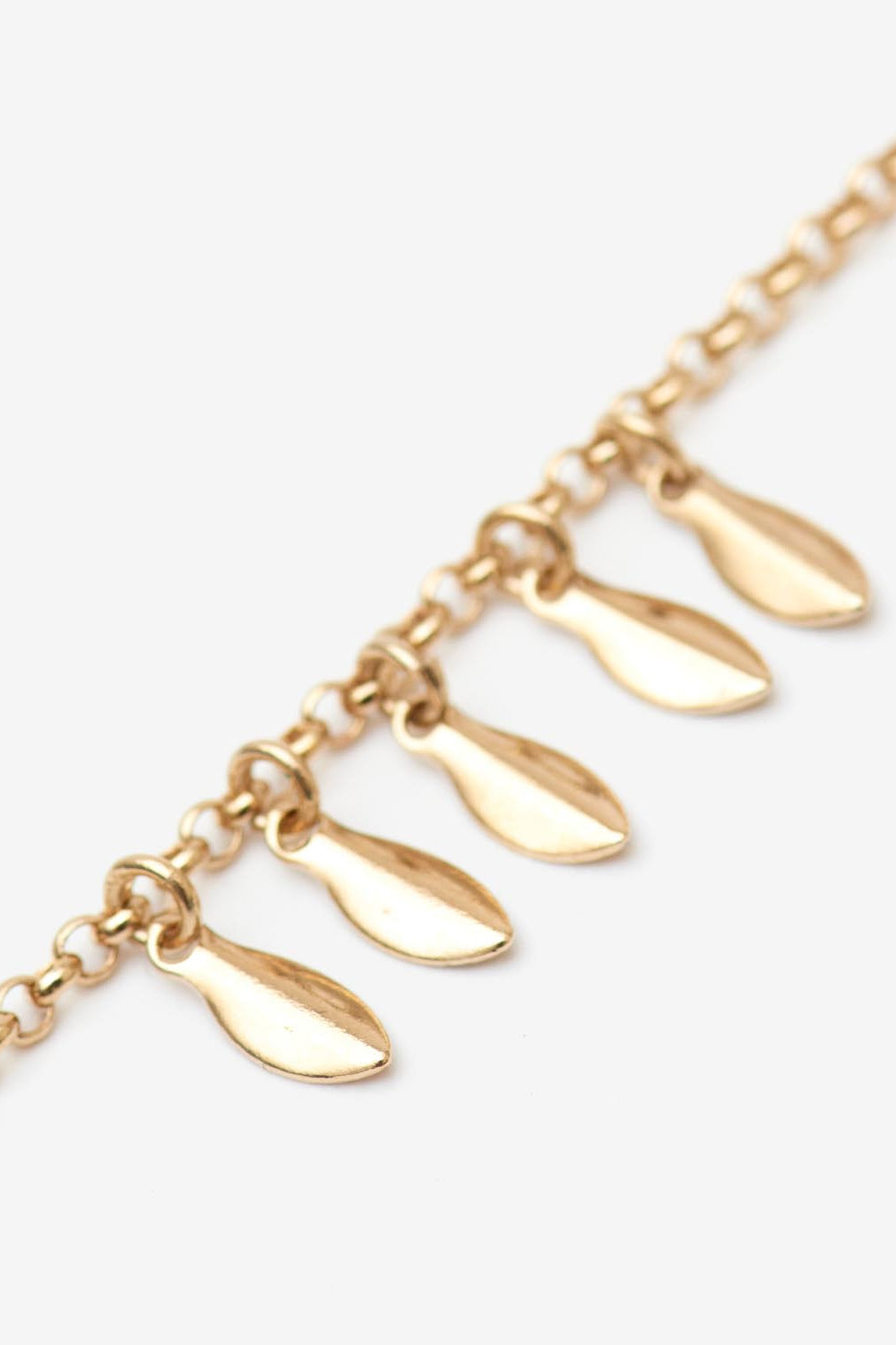 Metal shiny leaf armband mit anhänger - Golden - Woman - 3