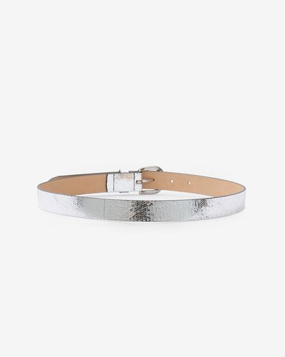 Zap leather buckle belt - Silber - Woman - 2