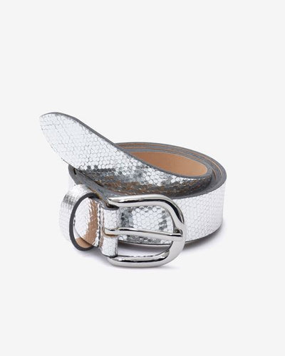 Zap leather buckle belt - Silber - Woman - 4