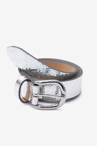 Zap leather buckle belt - Silber - Woman - 4