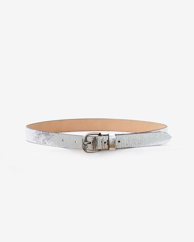 Zap leather buckle belt - Silber - Woman - 1