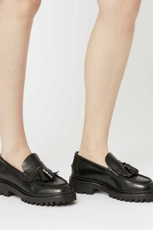 Mocasines de piel frezza - Negro - Woman - 5