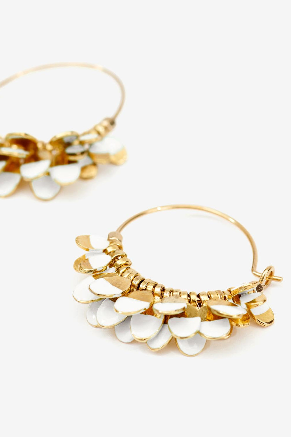 Pendientes de aro chapados en oro casablanca - Crudo - Woman - 3