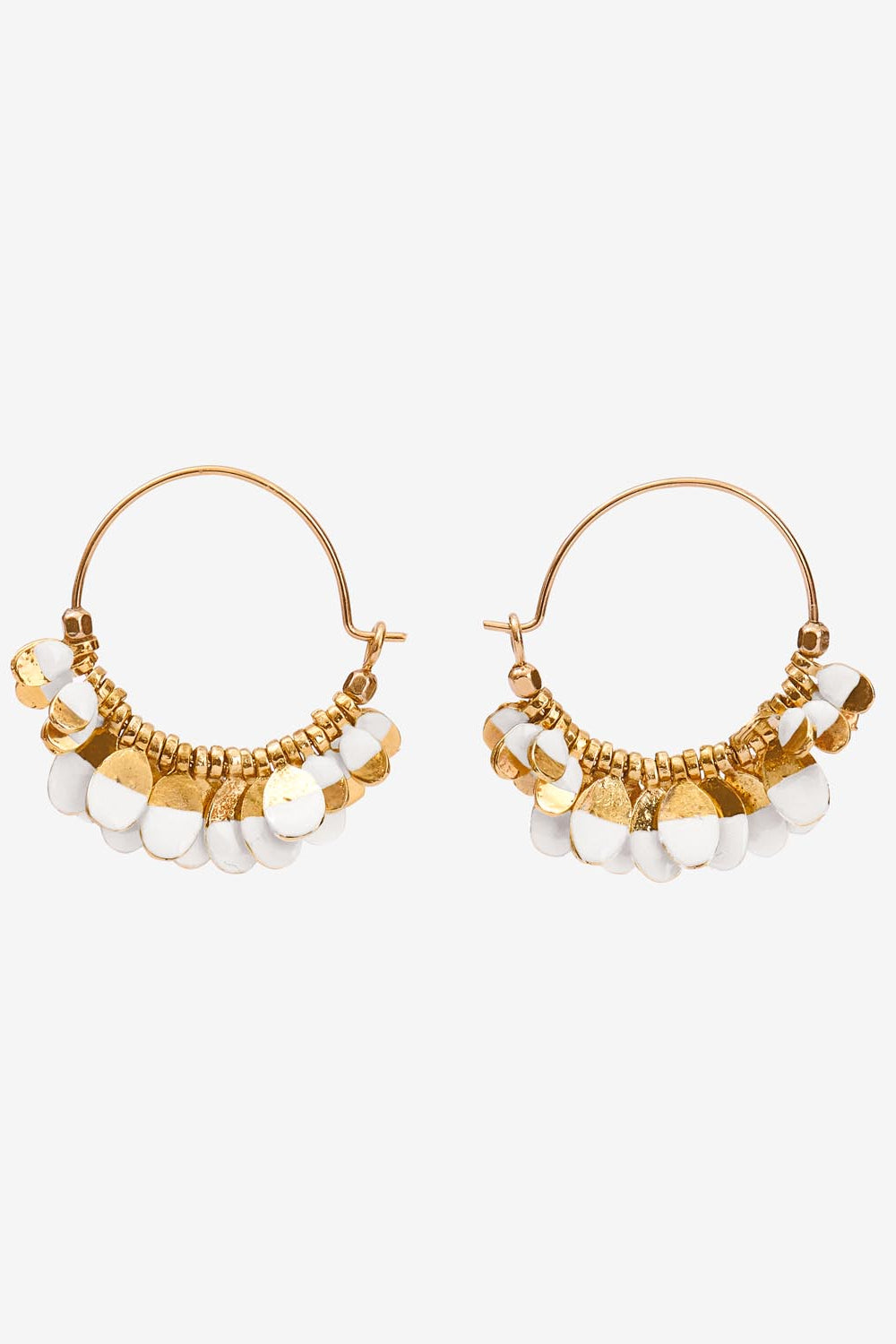 Pendientes de aro chapados en oro casablanca - Crudo - Woman - 1