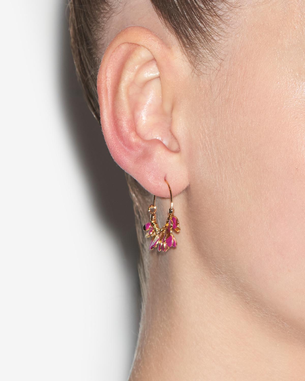 Kreolen-ohrringe casablanca mit quasten - Fuchsia - Woman - 2