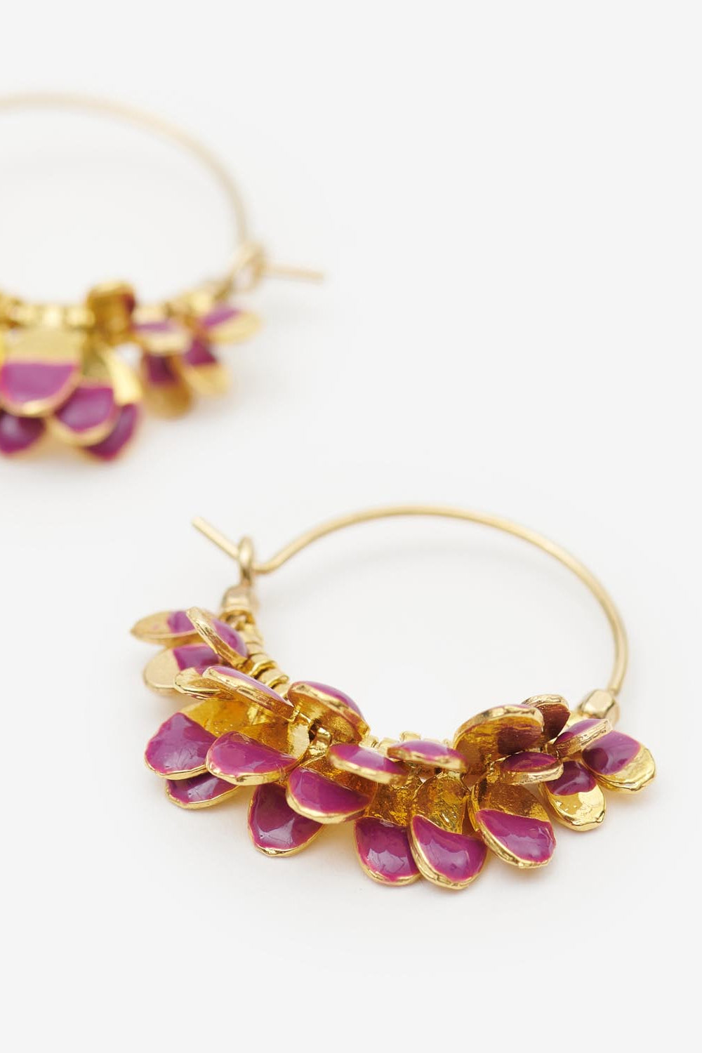 Kreolen-ohrringe casablanca mit quasten - Fuchsia - Woman - 3