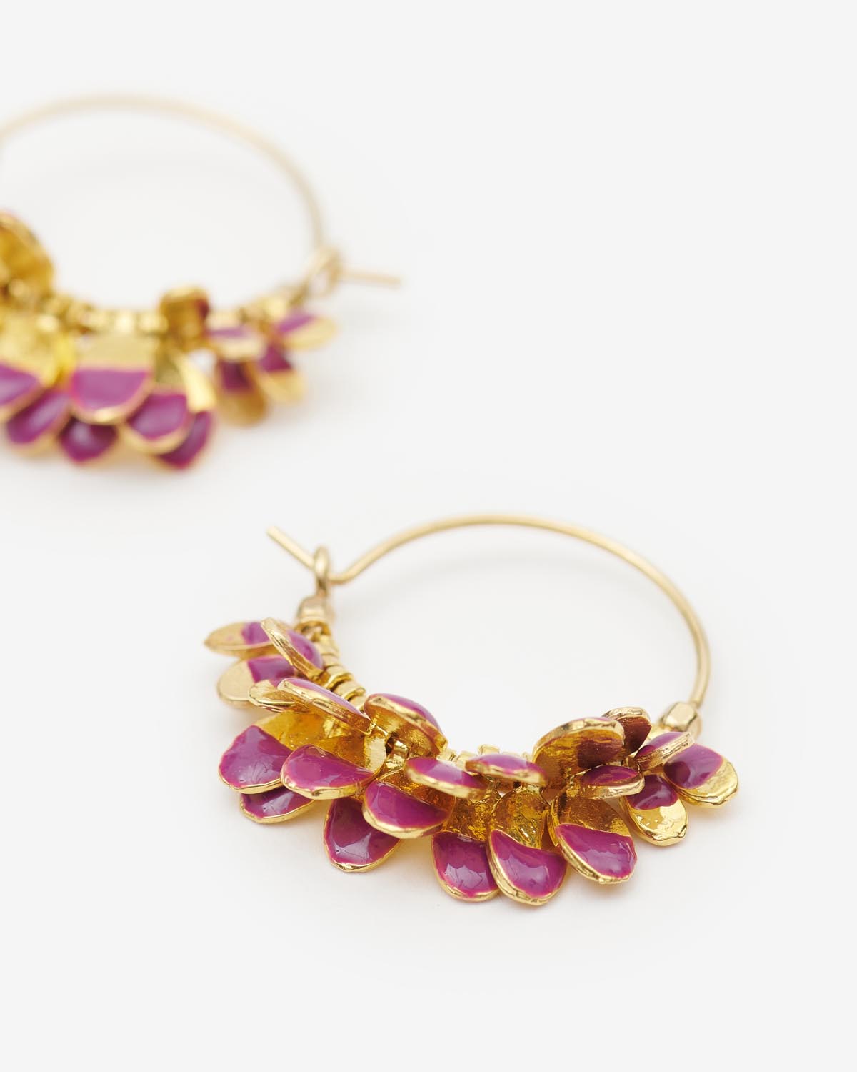 Kreolen-ohrringe casablanca mit quasten - Fuchsia - Woman - 3