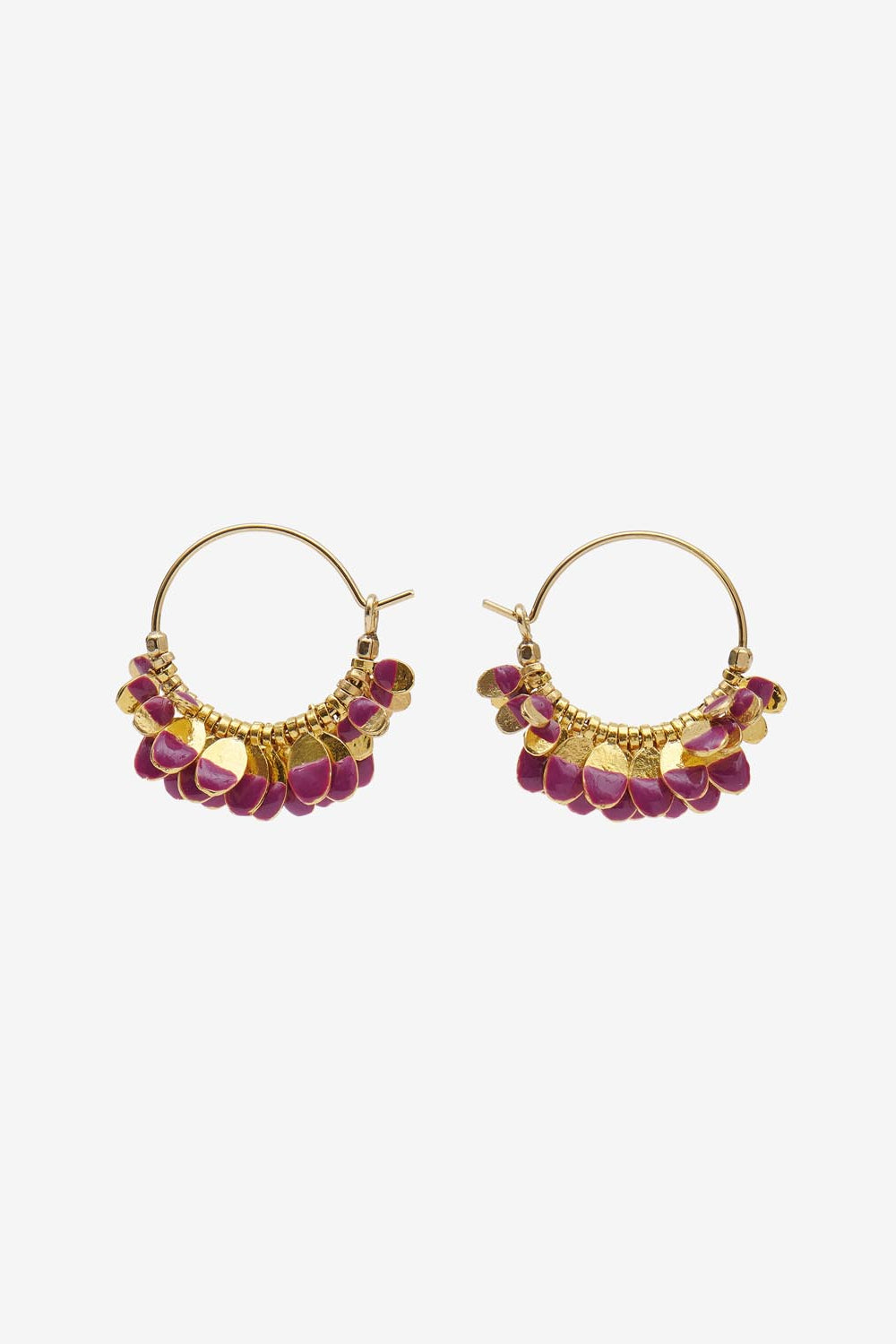 Kreolen-ohrringe casablanca mit quasten - Fuchsia - Woman - 1