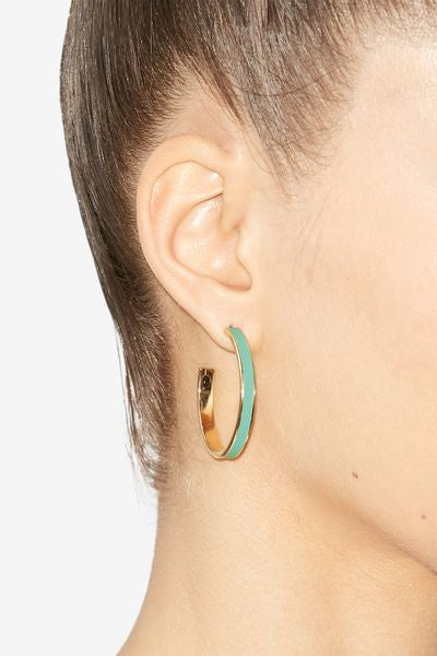 Casablanca gold-tone creole earrings - 터키 옥 - Woman - 3