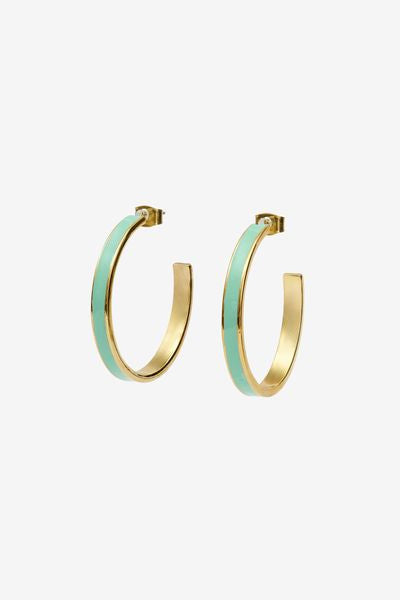 Casablanca gold-tone creole earrings - 터키 옥 - Woman - 1