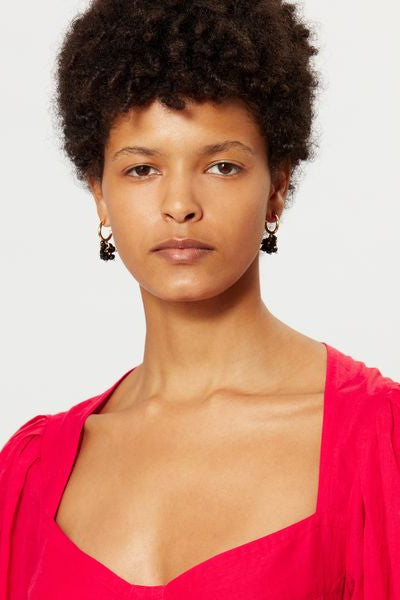 Goldfarbene kreolen polly - Schwarz - Woman - 2