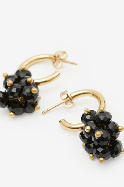 Goldfarbene kreolen polly - Schwarz - Woman - 3