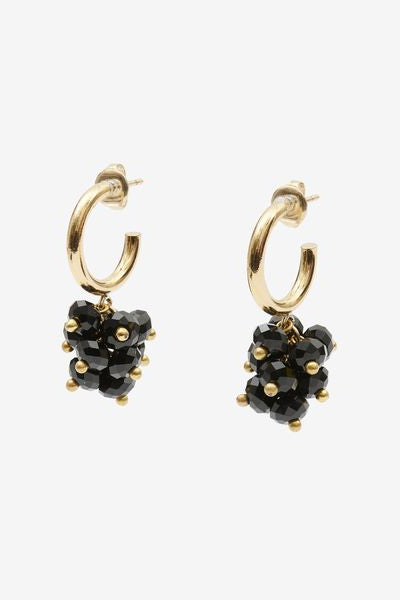 Goldfarbene kreolen polly - Schwarz - Woman - 1