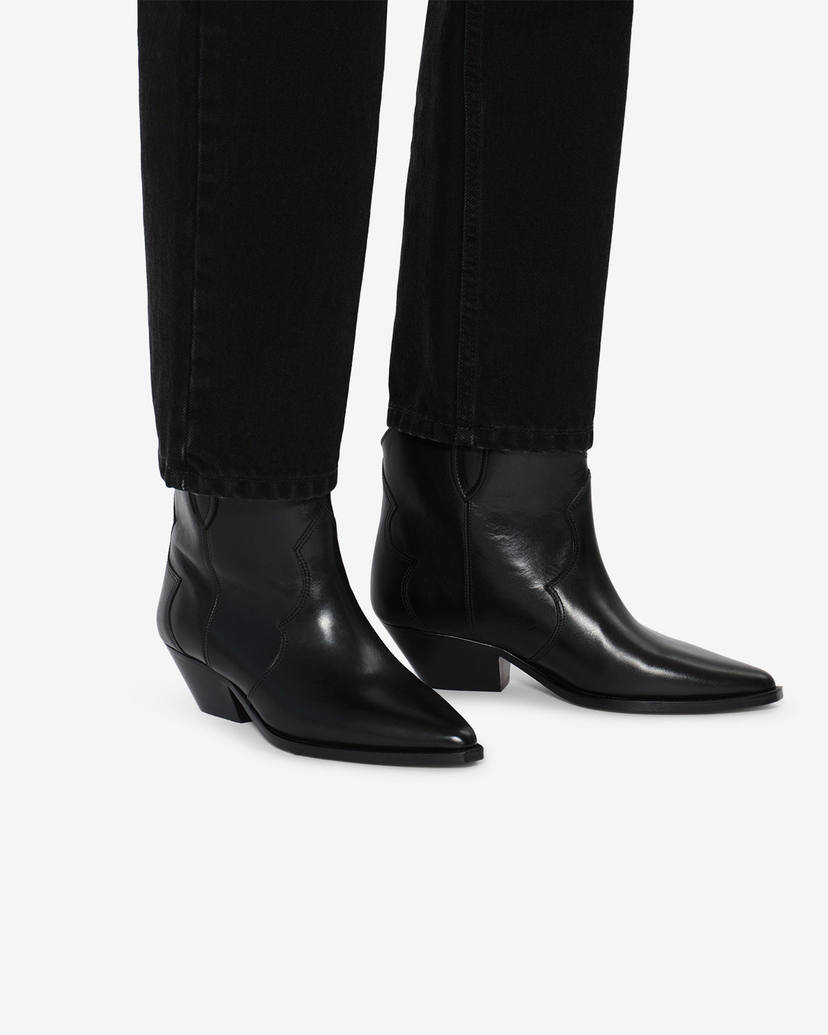 DEWINA calf leather Low Boots Woman black | ISABEL MARANT Official