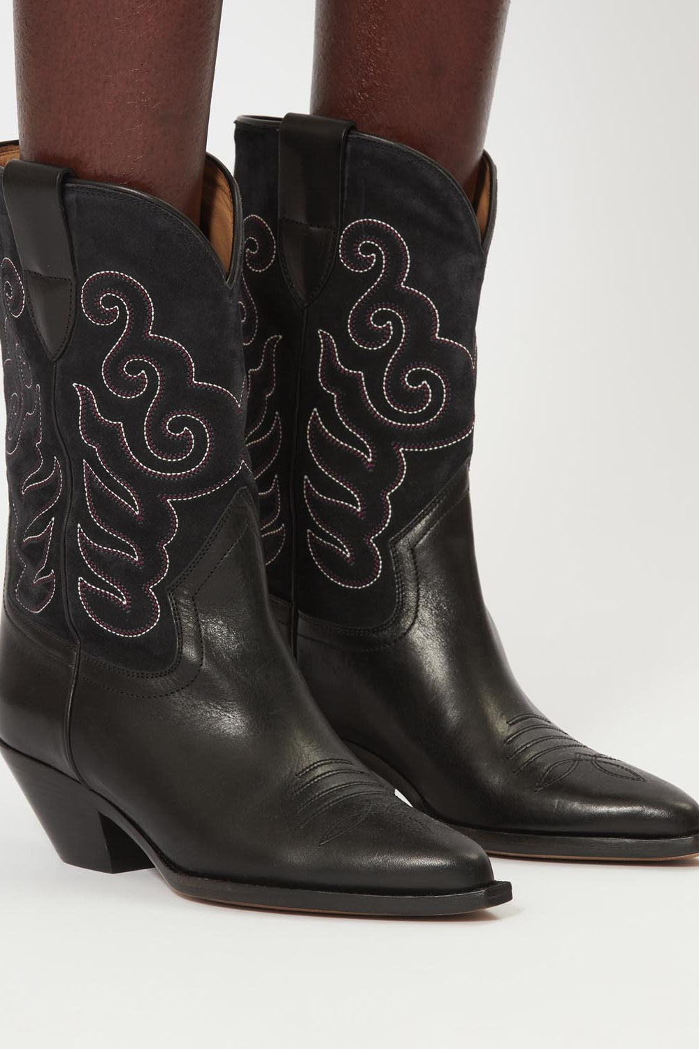Duerto cowboy boots in suede leather - Black-faded black - Woman - 5