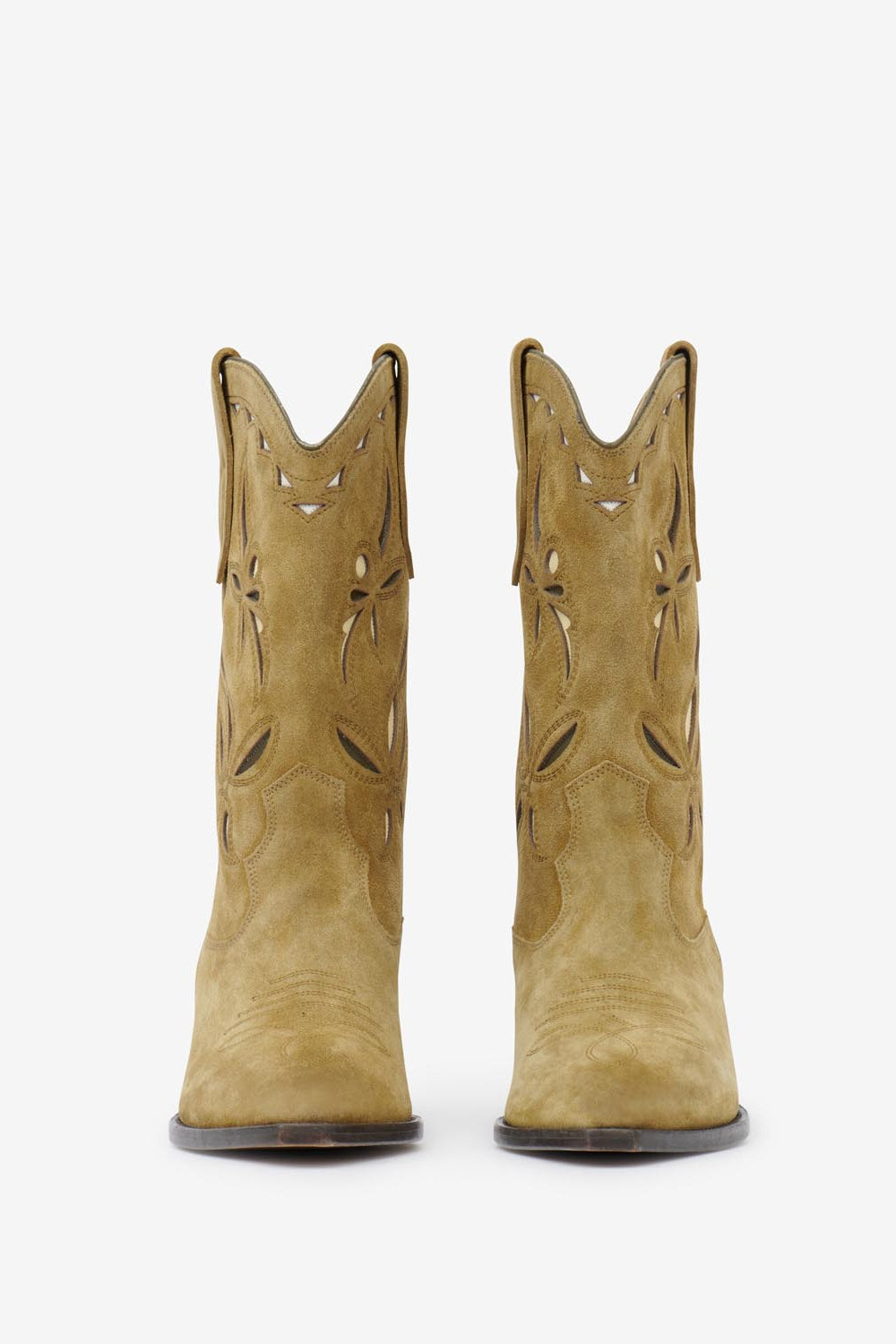 Bottes santiag en cuir de veau velours duerto - Taupe-kaki - Woman - 3