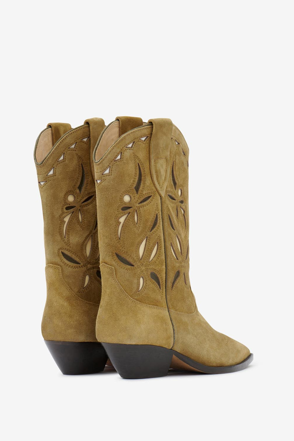 Bottes santiag en cuir de veau velours duerto - Taupe-kaki - Woman - 2