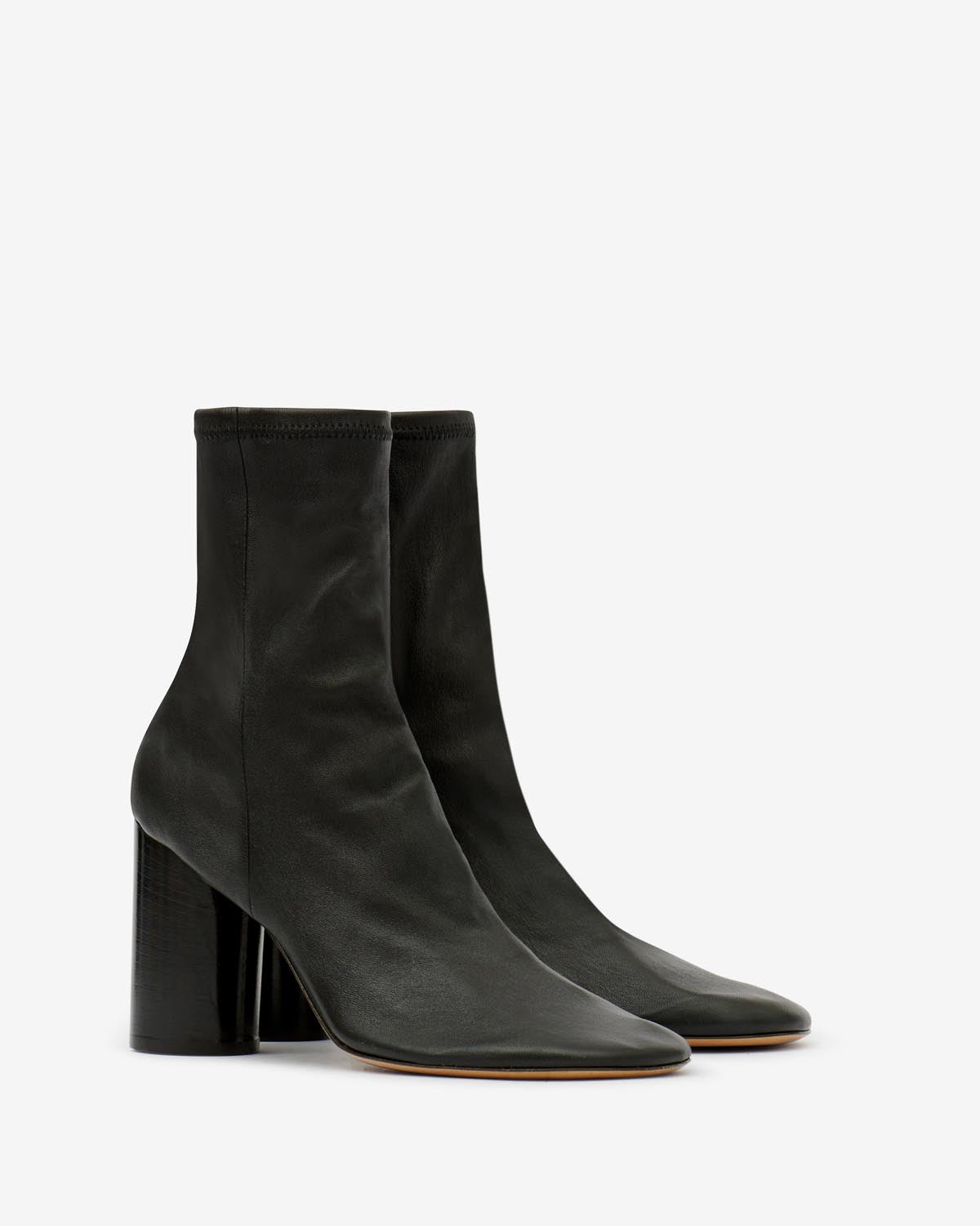 Bottines en cuir souple à talons hauts labee - Noir - Woman - 4