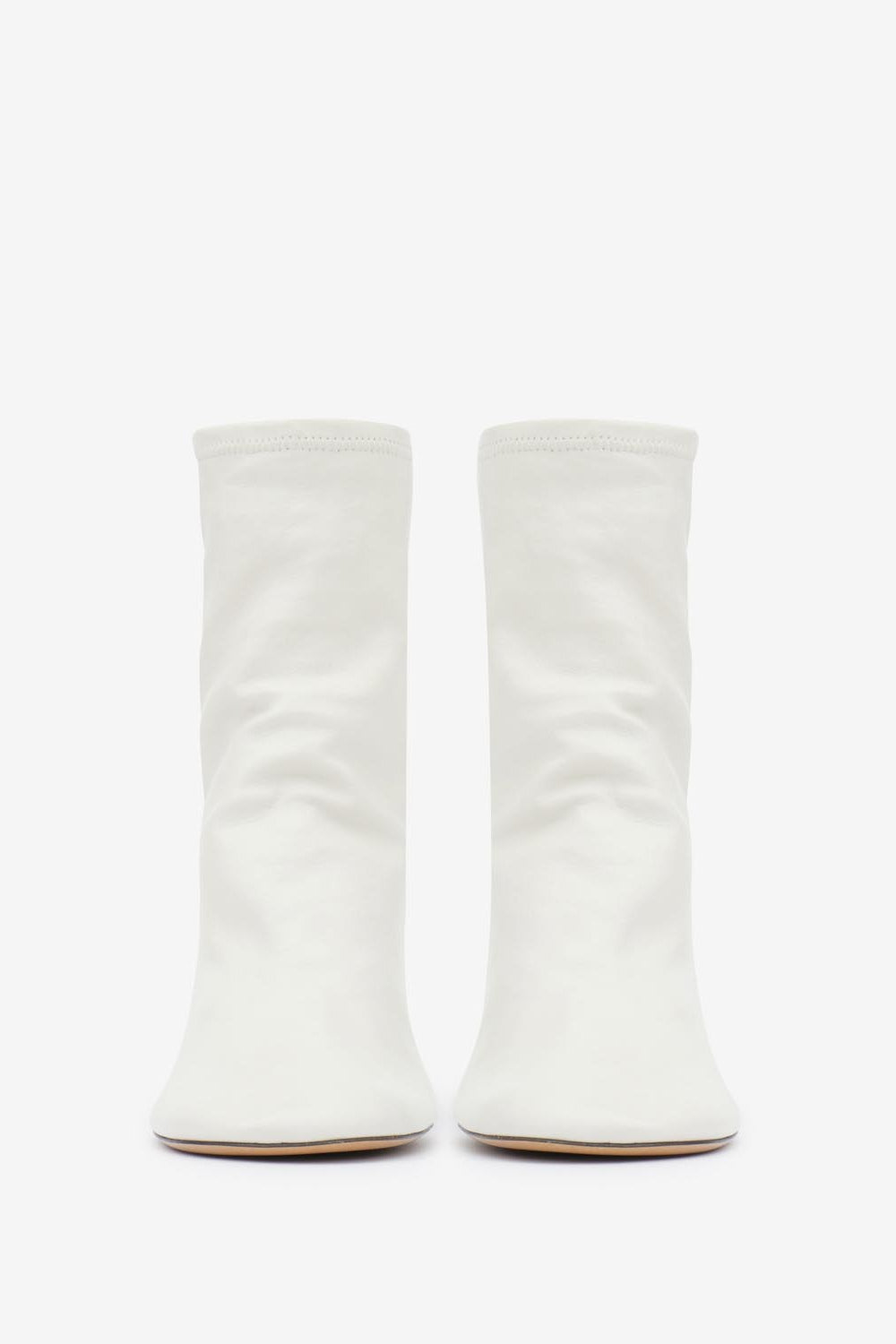 Bottines en cuir souple à talons hauts labee - Blanc - Woman - 8