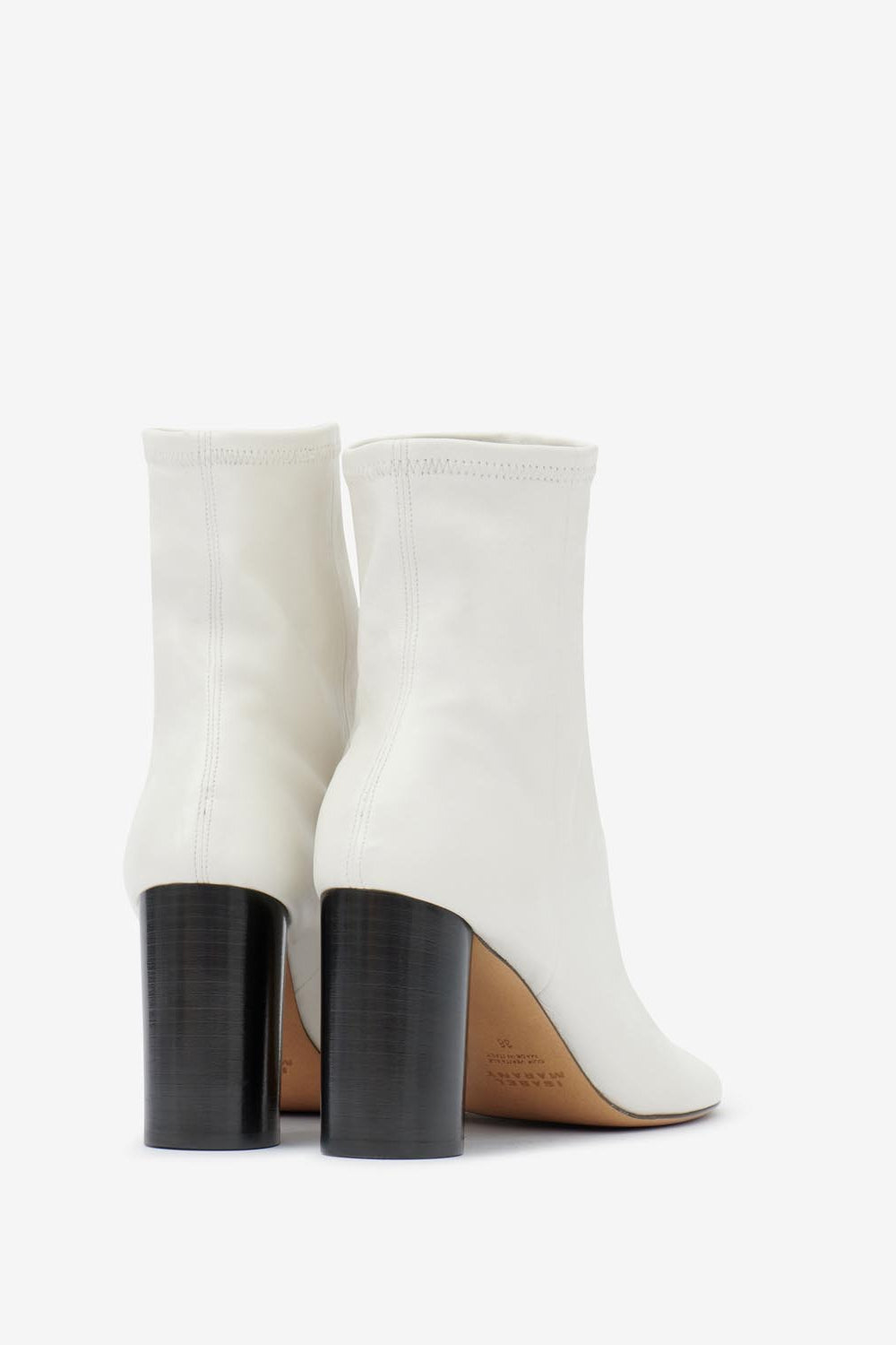 Bottines en cuir souple à talons hauts labee - Blanc - Woman - 4