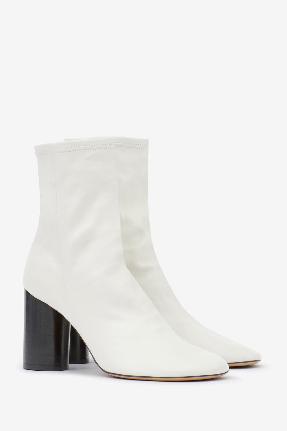 Bottines en cuir souple à talons hauts labee - Blanc - Woman - 10