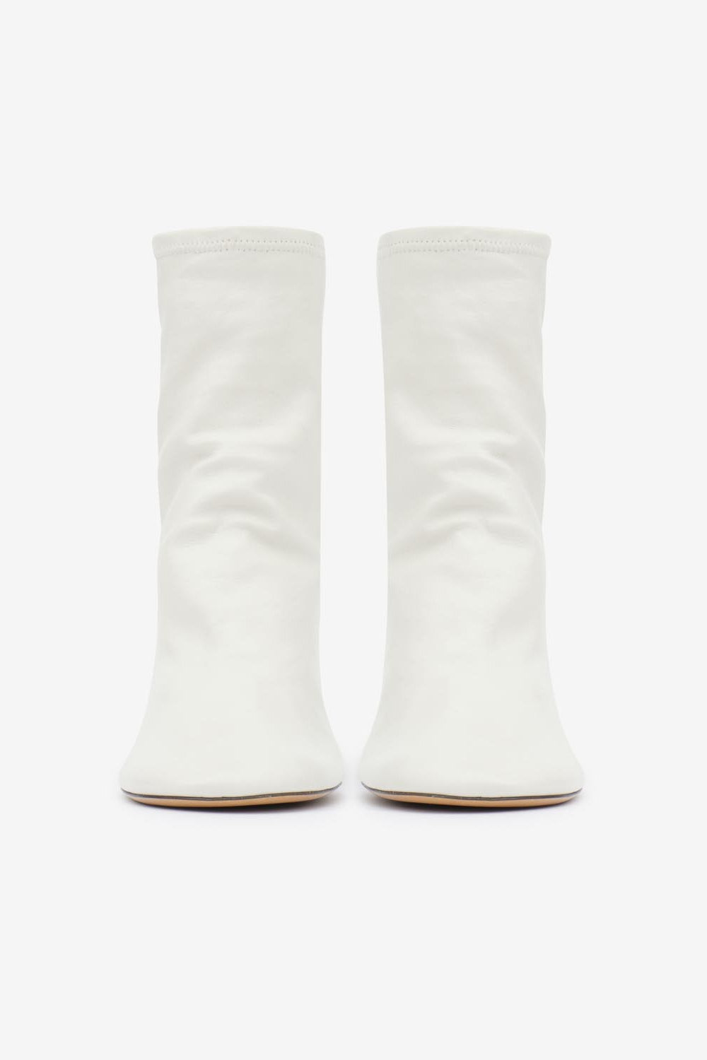 Bottines en cuir souple à talons hauts labee - Blanc - Woman - 5