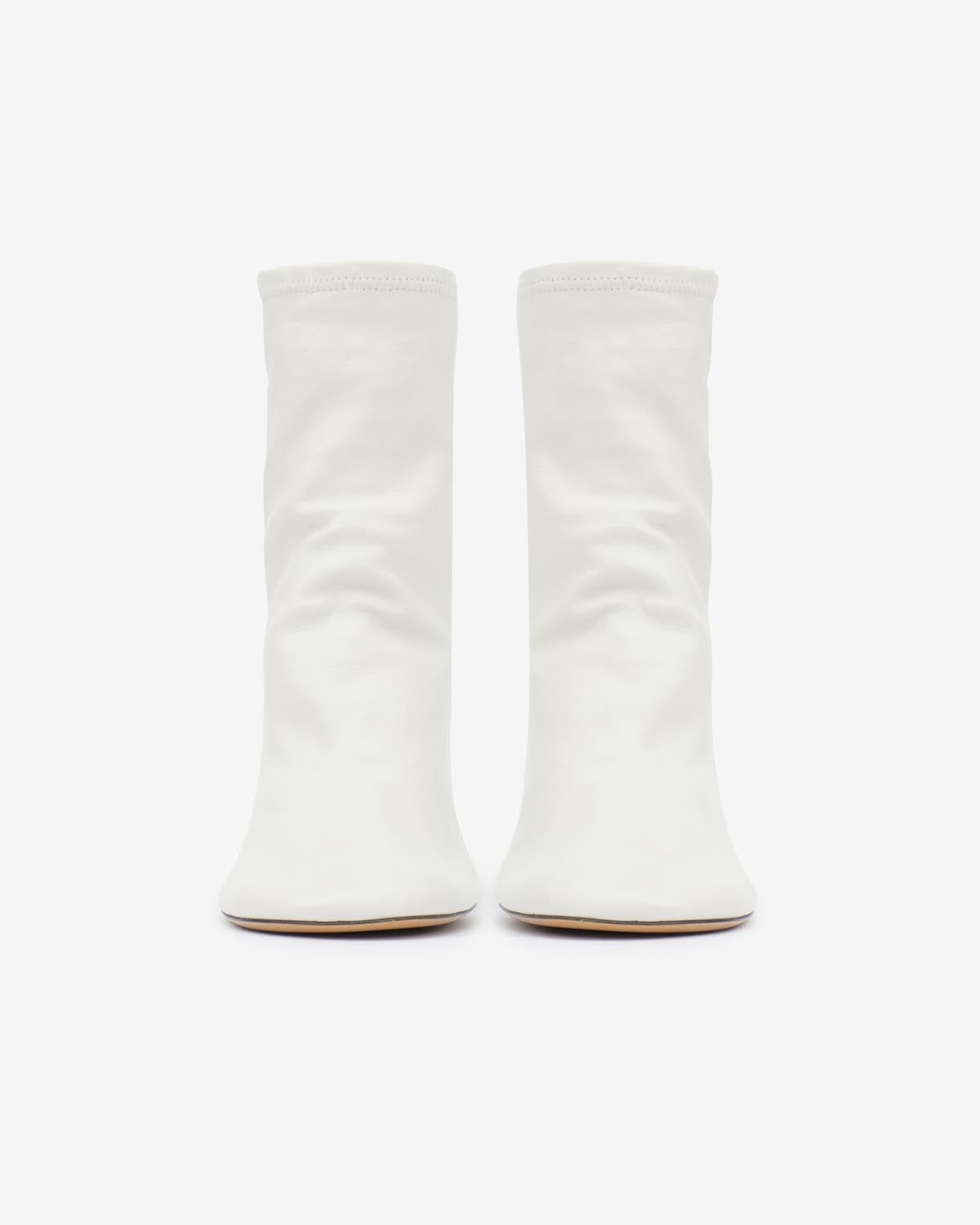Bottines en cuir souple à talons hauts labee - Blanc - Woman - 5