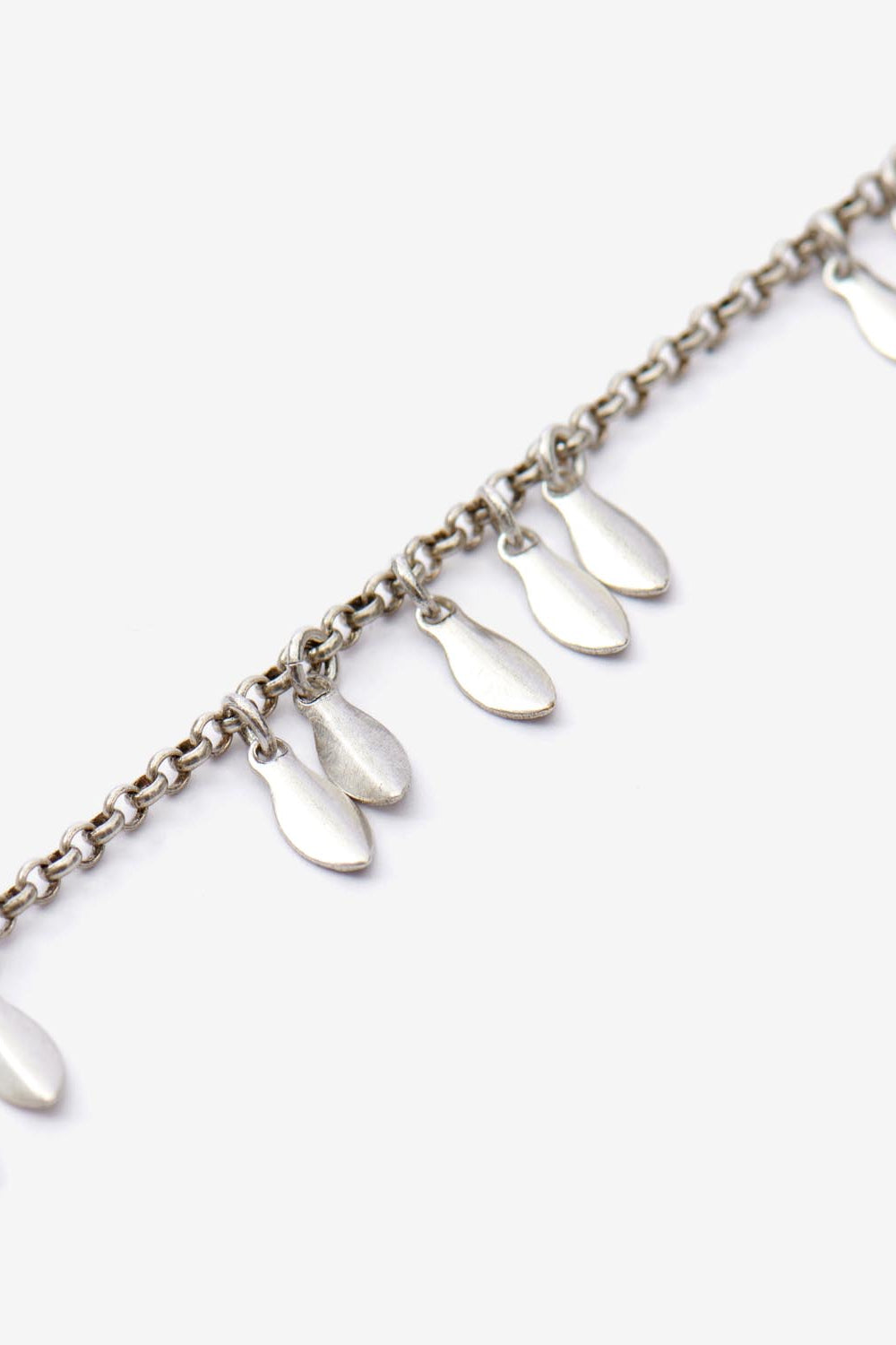 Metal shiny leaf bracelet con pendants - Silver - Woman - 5