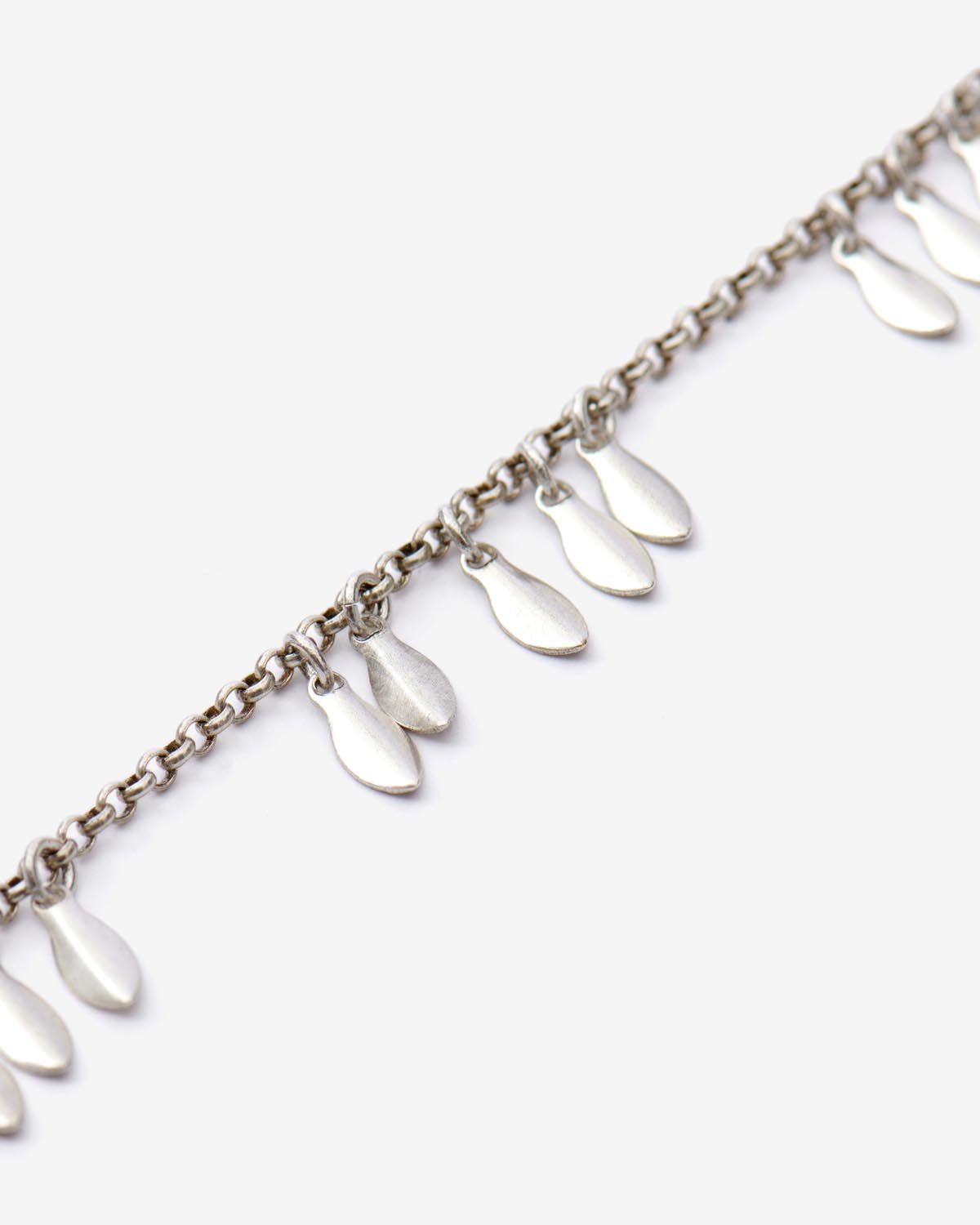 Metal shiny leaf bracelet con pendants - Silver - Woman - 5