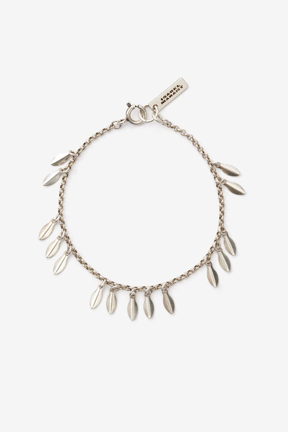 Metal shiny leaf bracelet con pendants - Silver - Woman - 1