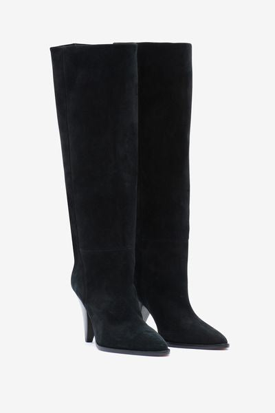 Bottes en cuir de veau velours ririo - Noir - Woman - 6