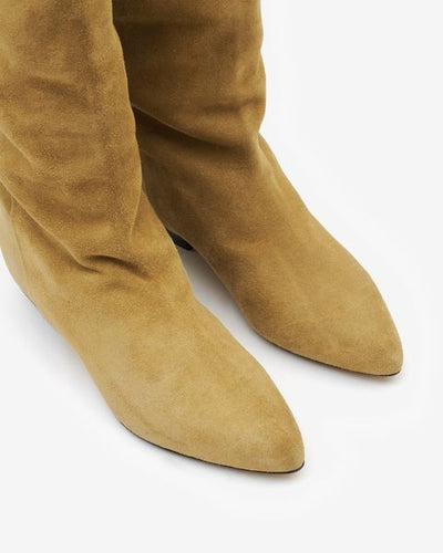 Skarlet suede leather hight boots - Taupe - Woman - 7