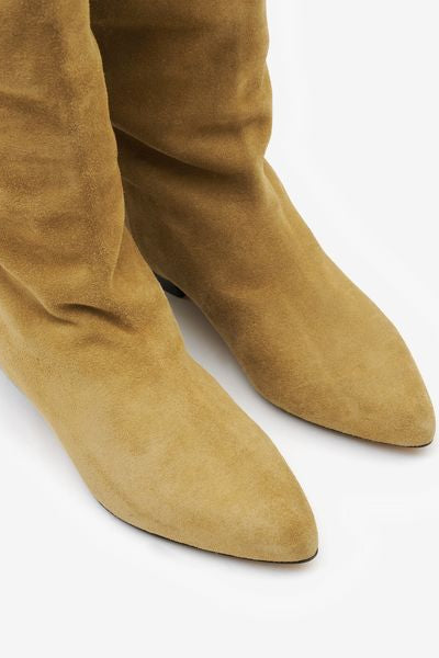 Skarlet suede leather hight boots - Taupe - Woman - 7