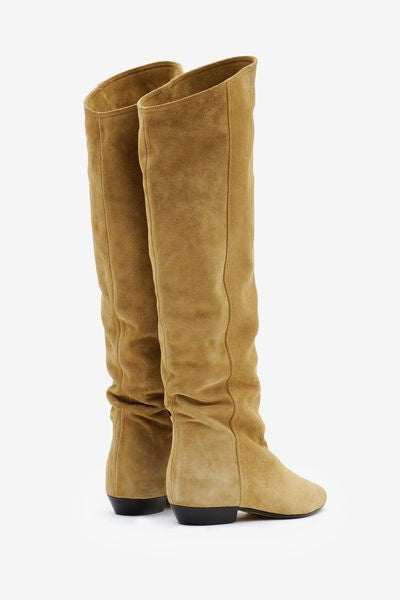 Skarlet suede leather hight boots - Taupe - Woman - 3