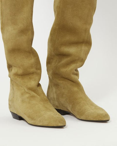Skarlet suede leather hight boots - Taupe - Woman - 9