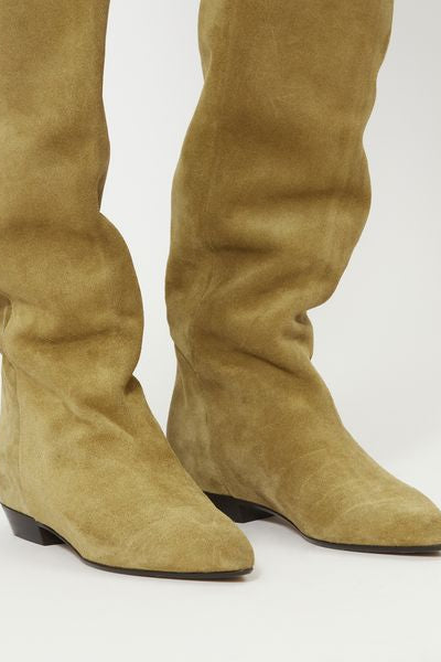 Skarlet suede leather hight boots - Taupe - Woman - 9