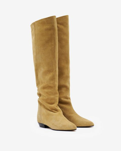 Skarlet suede leather hight boots - Taupe - Woman - 5