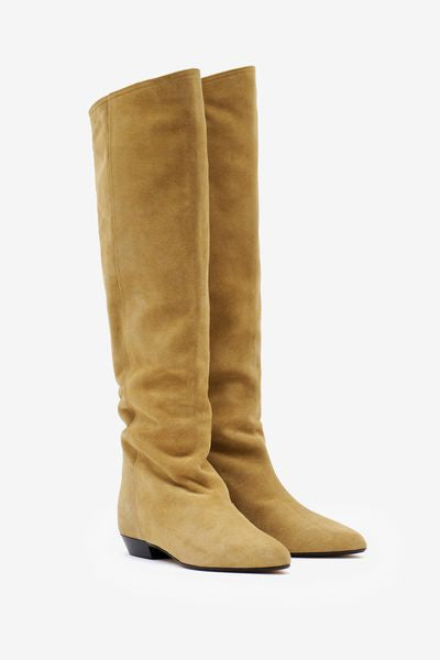 Skarlet suede leather hight boots - Taupe - Woman - 5