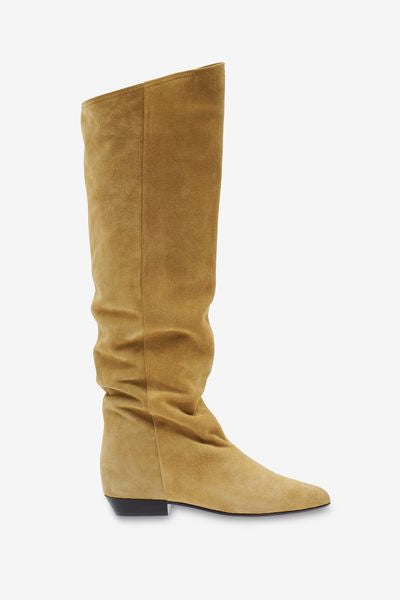 Skarlet suede leather hight boots - Taupe - Woman - 1