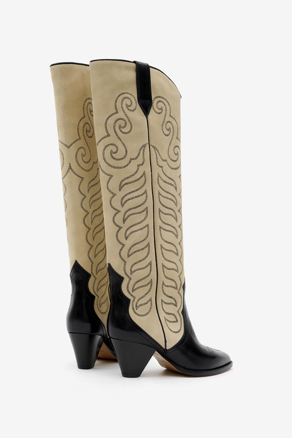 Liela suede leather boots - Black and ecru - Woman - 2