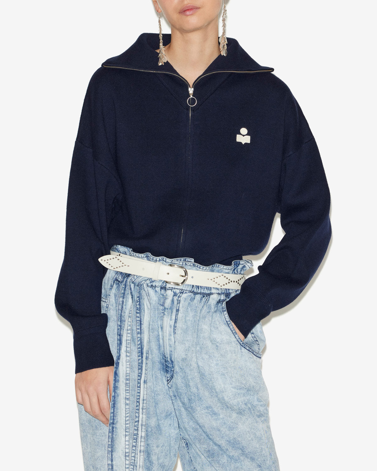 악셀 단색 니트 가디건 - Midnight - Woman - 3