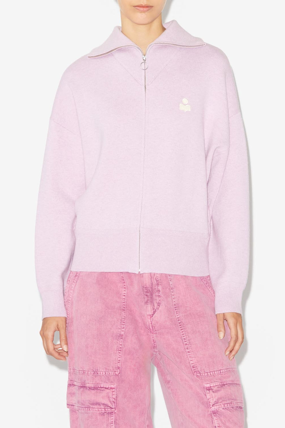 Cardigan con zip axelle - Lilac - Woman - 3