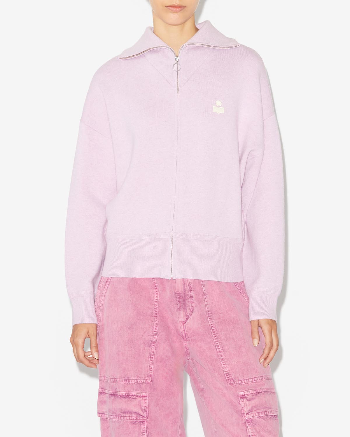 Cárdigan axelle con cierre en la parte delantera - Lilac - Woman - 2